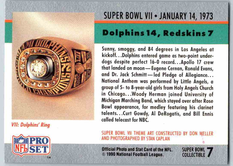 1990 Pro Set Super Bowl Collectibles Super Bowl V