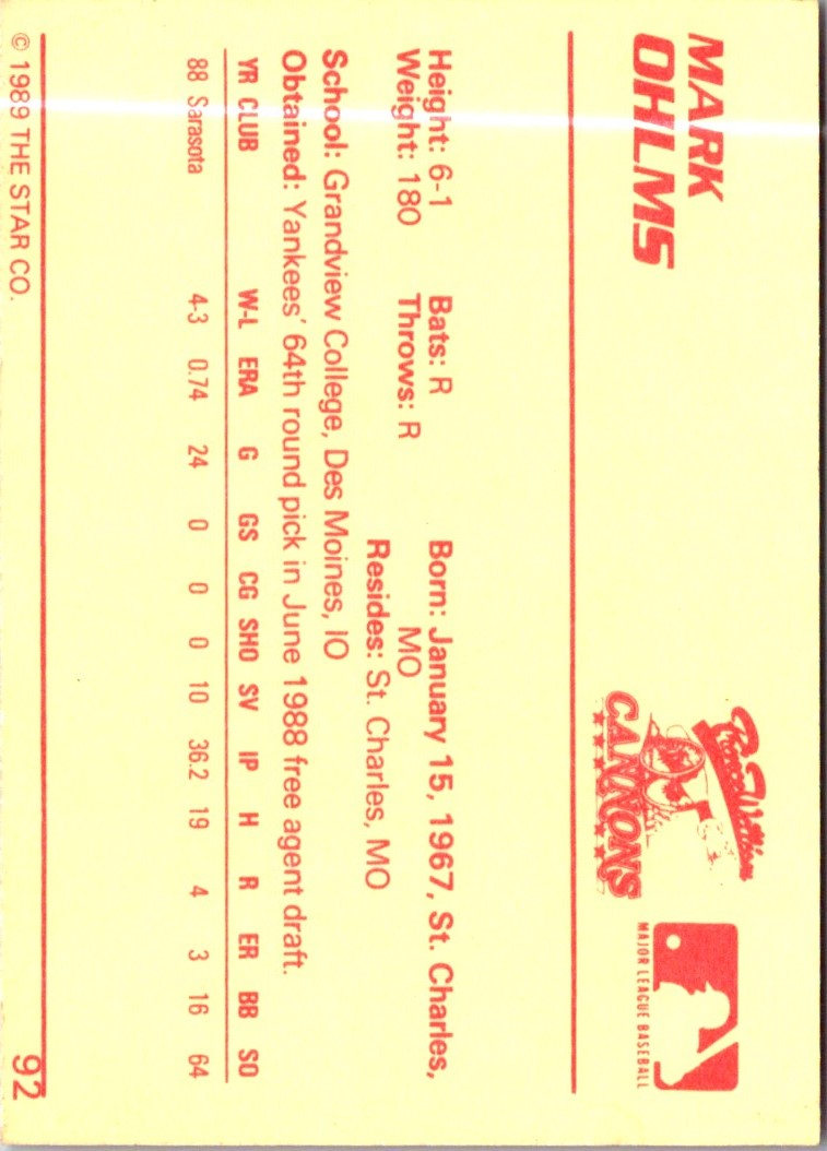 1989 Star Mark Ohlms