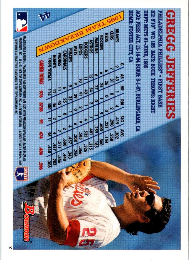 1996 Bowman Gregg Jefferies