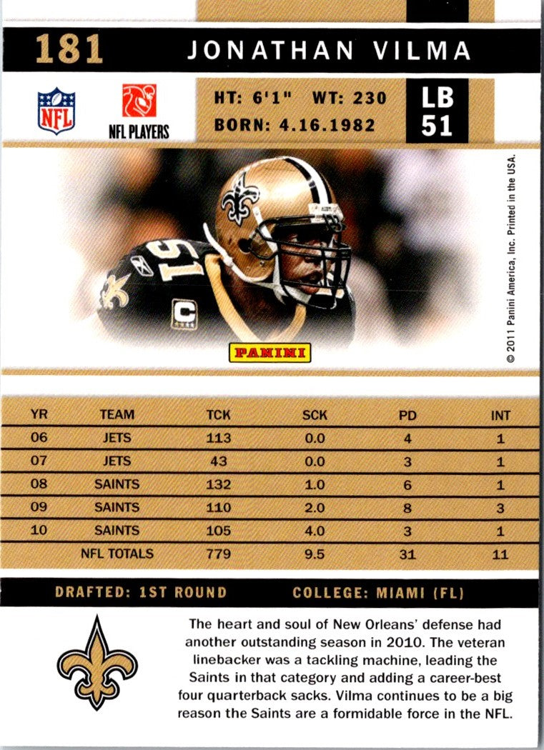 2011 Score Jonathan Vilma