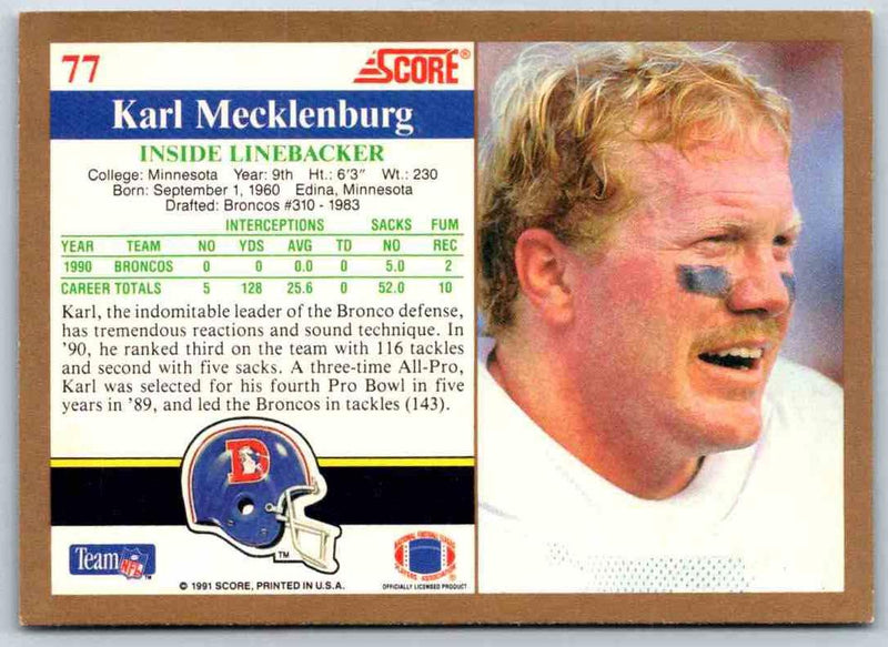 1991 Score Karl Mecklenburg