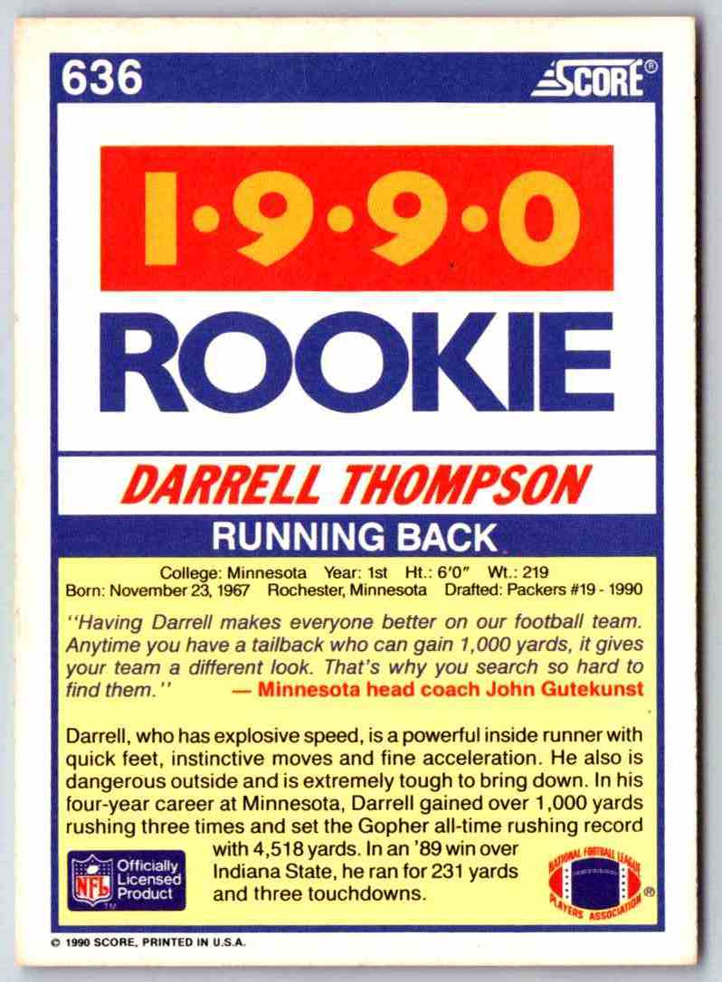 1990 Score Darrell Thompson