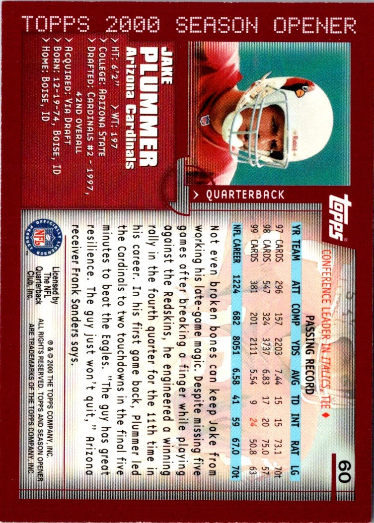 2000 Topps Season Opener Jake Plummer