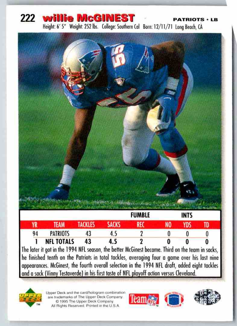 1995 Upper Deck Willie McGinest