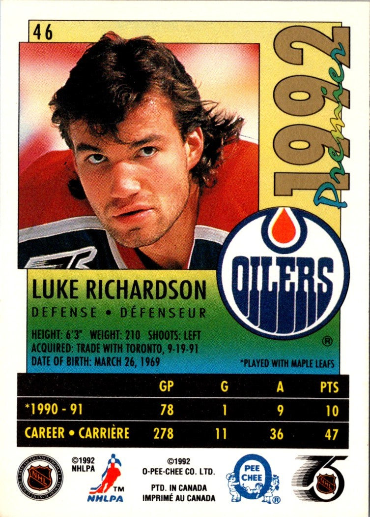 1991 O-Pee-Chee Premier Luke Richardson