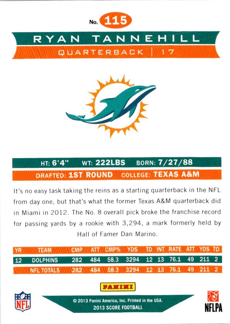 2013 Score Ryan Tannehill