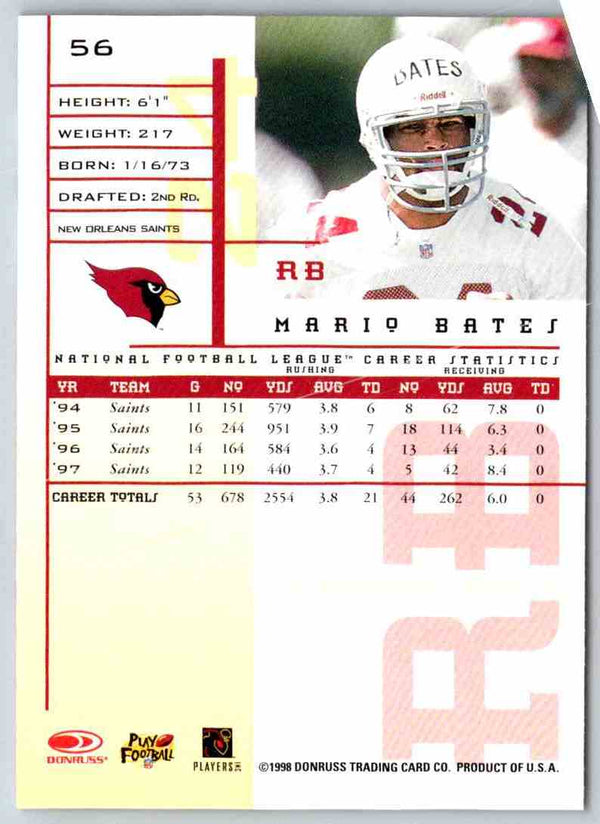 1998 Leaf Rookies And Stars Mario Bates #56
