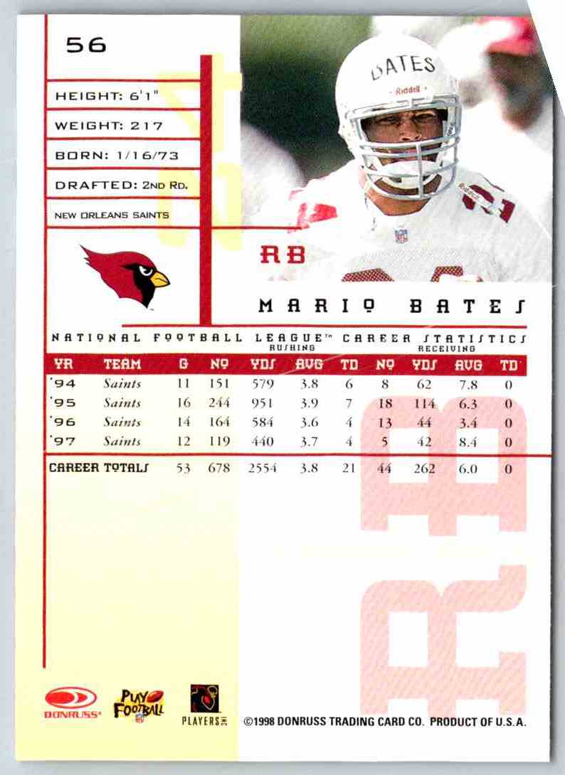 1998 Leaf Rookies And Stars Mario Bates