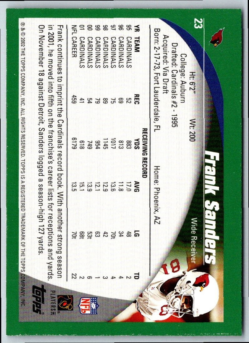 2002 Topps Frank Sanders