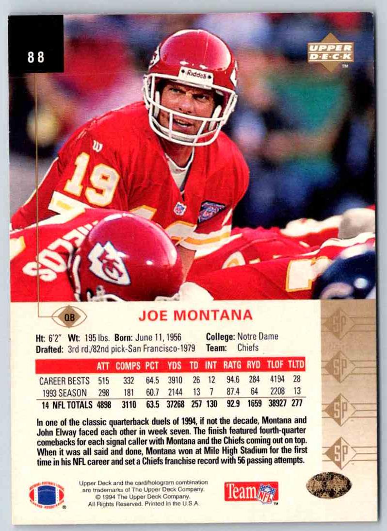 1994 Upper Deck Joe Montana