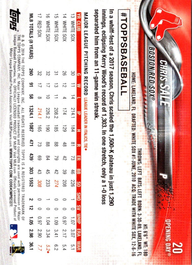 2018 Topps All-Star Game Chris Sale