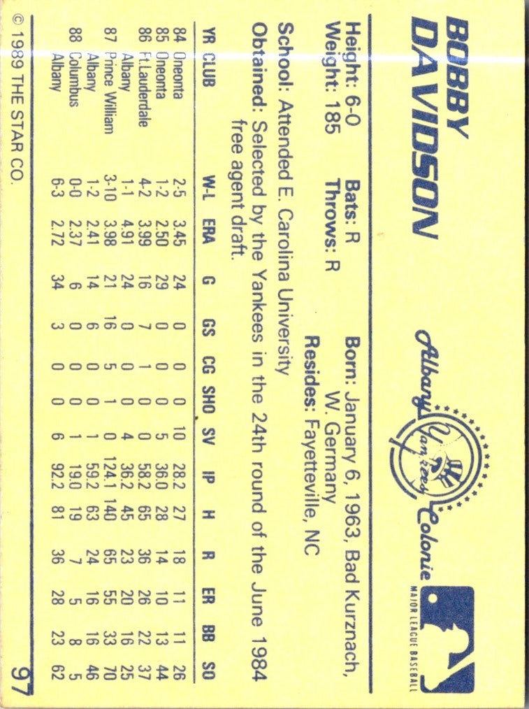 1989 Star Bobby Davidson