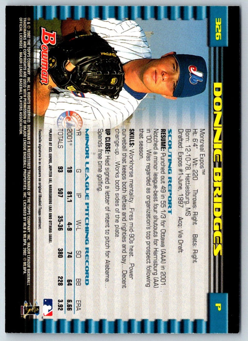 2002 Bowman Donnie Bridges