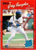 1990 Donruss Greg Vaughn #37 Rookie