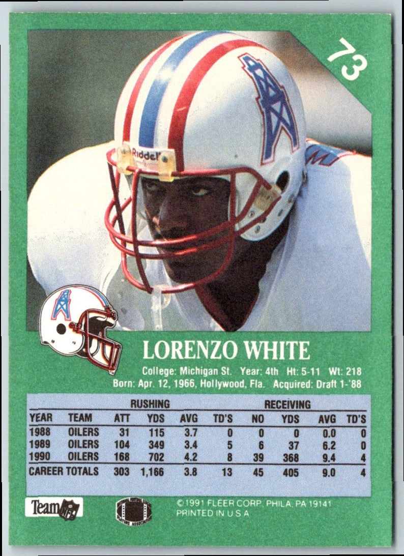 1991 Fleer Lorenzo White