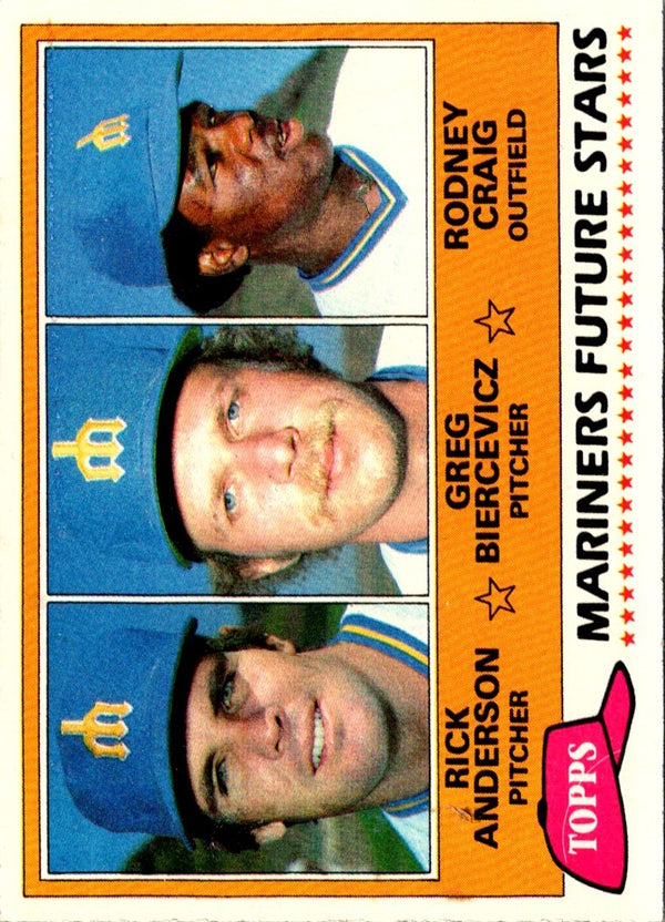 1981 Topps Mariners Future Stars - Rick Anderson/Greg Biercevicz/Rodney Craig #282 Rookie