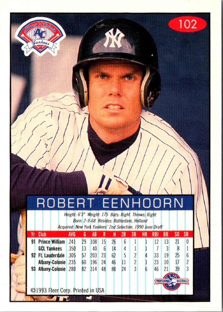 1993 Fleer Excel Robert Eenhoorn