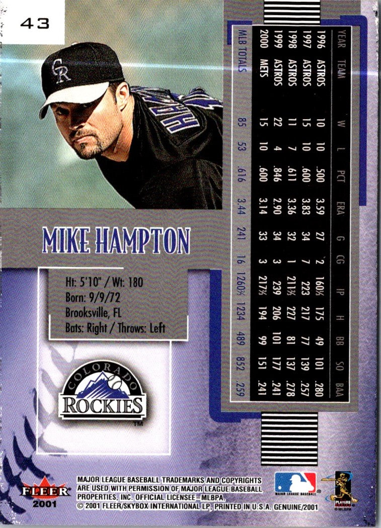 2001 Fleer Genuine Mike Hampton