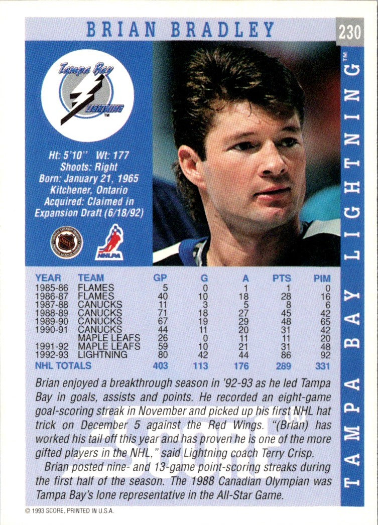 1993 Score Brian Bradley
