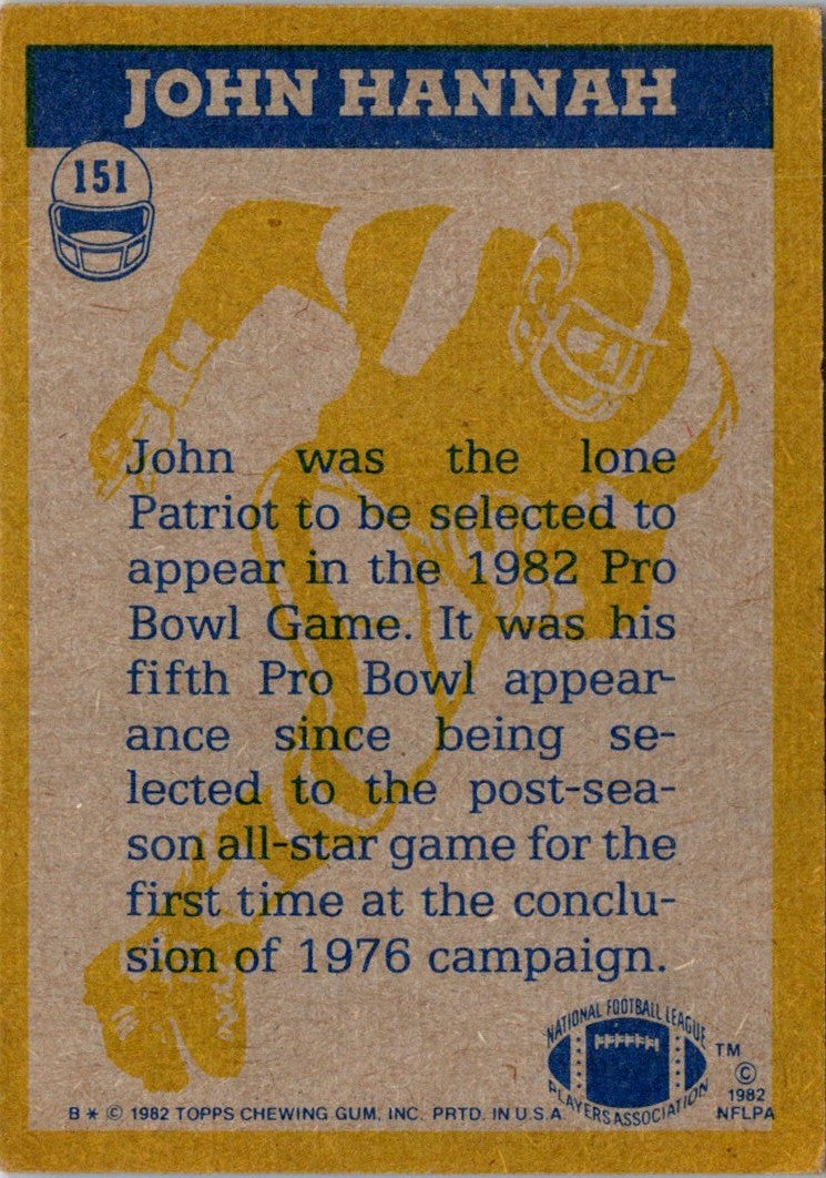 1982 Topps John Hannah