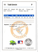 1991 Classic Best Kane County Cougars Todd Unrein #11