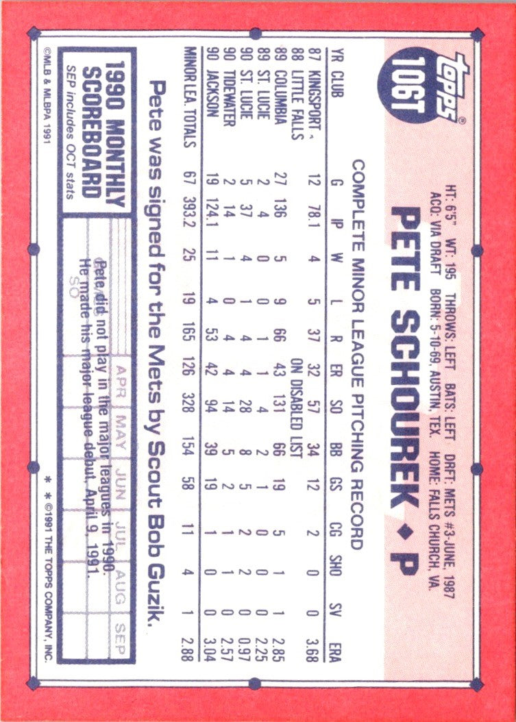 1991 Topps Traded Pete Schourek