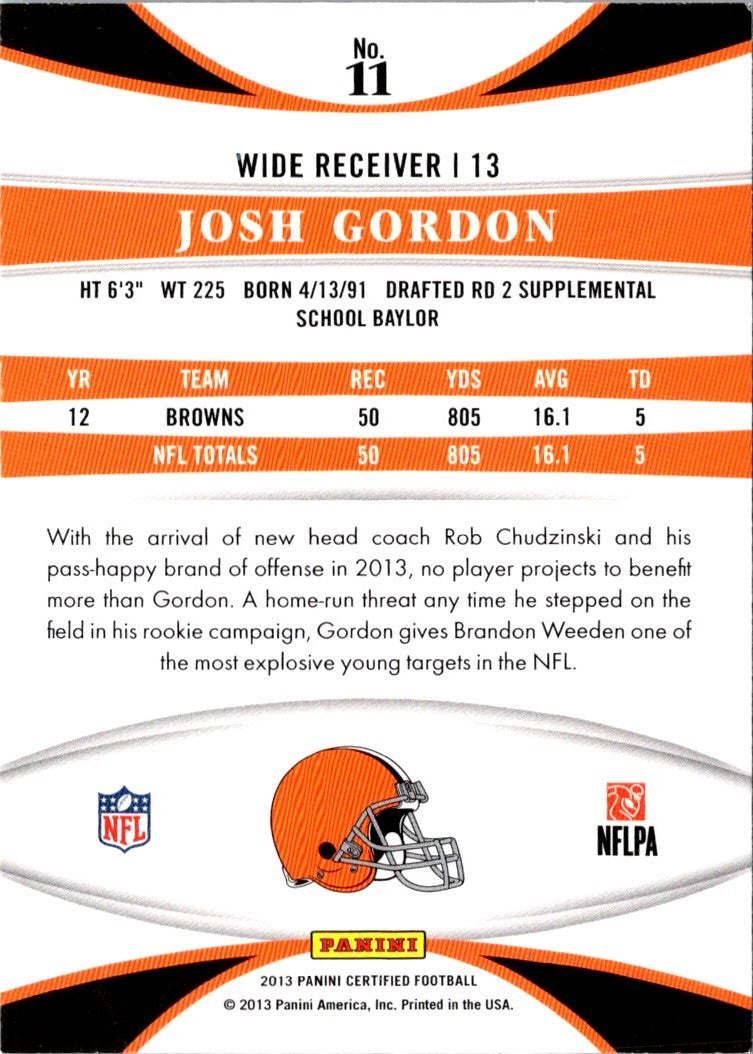 2013 Panini Certified Josh Gordon