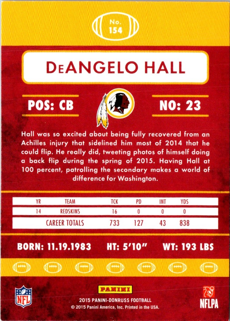 2015 Donruss DeAngelo Hall