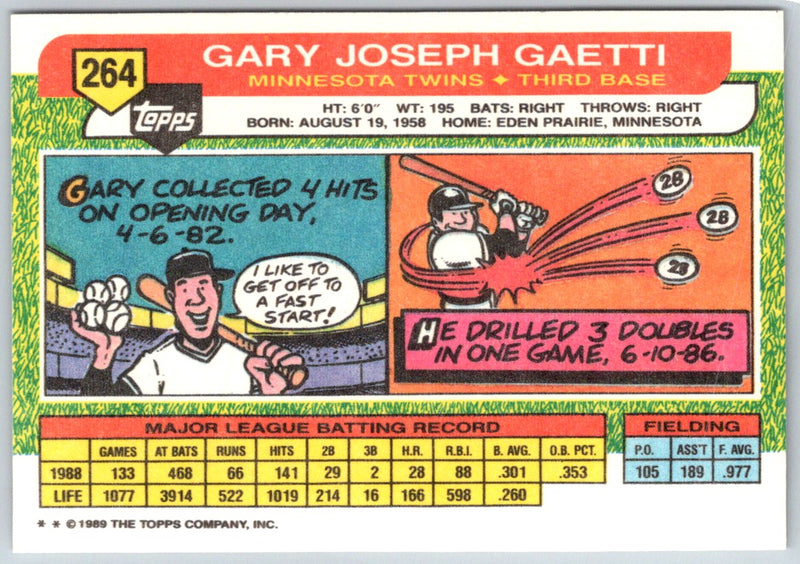 1989 Topps Big Gary Gaetti