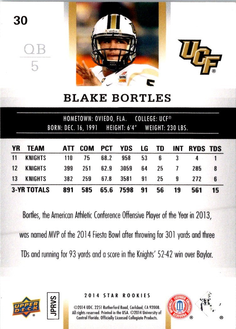 2014 Upper Deck Star Rookies Box Set SP Blake Bortles