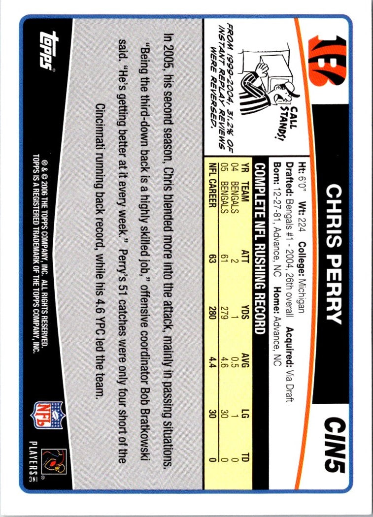 2006 Topps Cincinnati Bengals Chris Perry