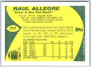 1989 Topps Raul Allegre