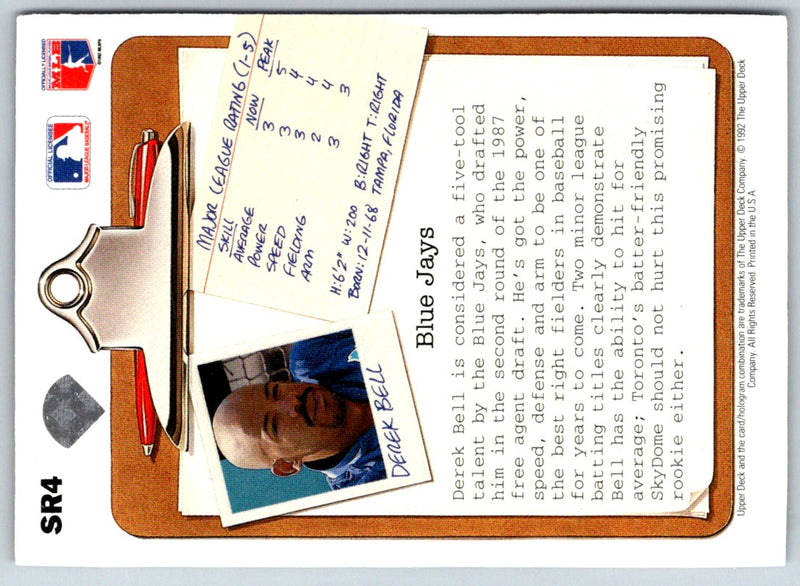 1992 Upper Deck Scouting Report Derek Bell