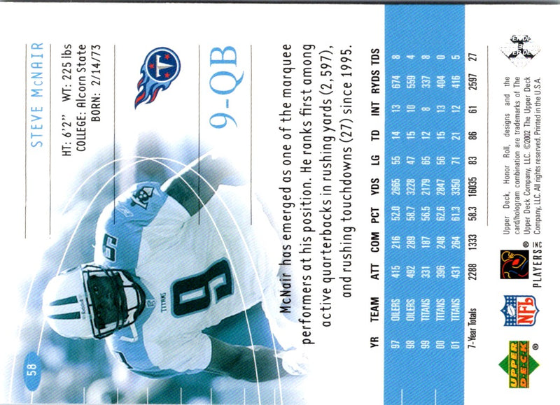 1999 Upper Deck Steve McNair