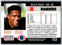 1990 Pro Set Willie Gault #153