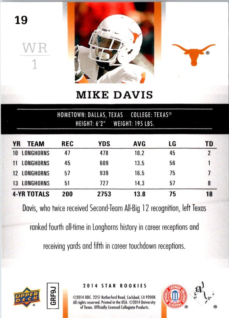 2014 Upper Deck Star Rookies Box Set SP Mike Davis