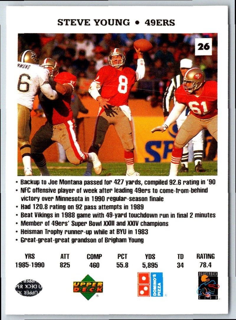 1991 Domino's The Quarterbacks Steve Young