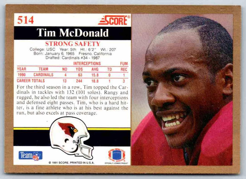 1991 Score Tim McDonald