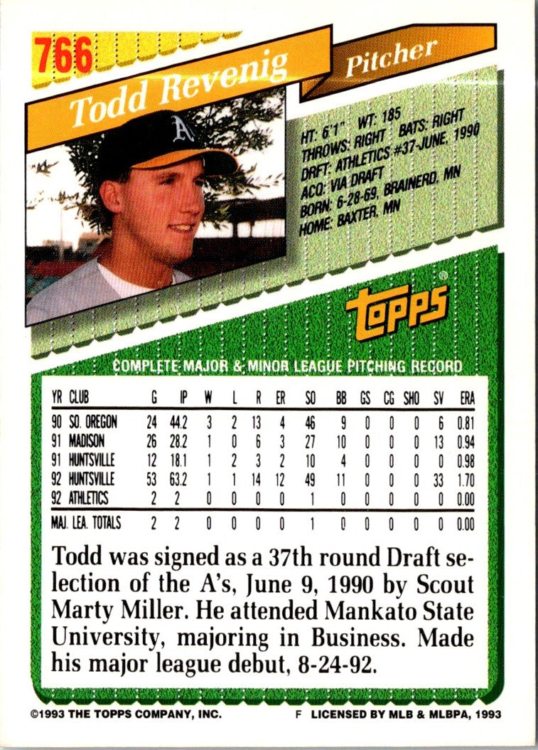 1993 Topps Todd Revenig