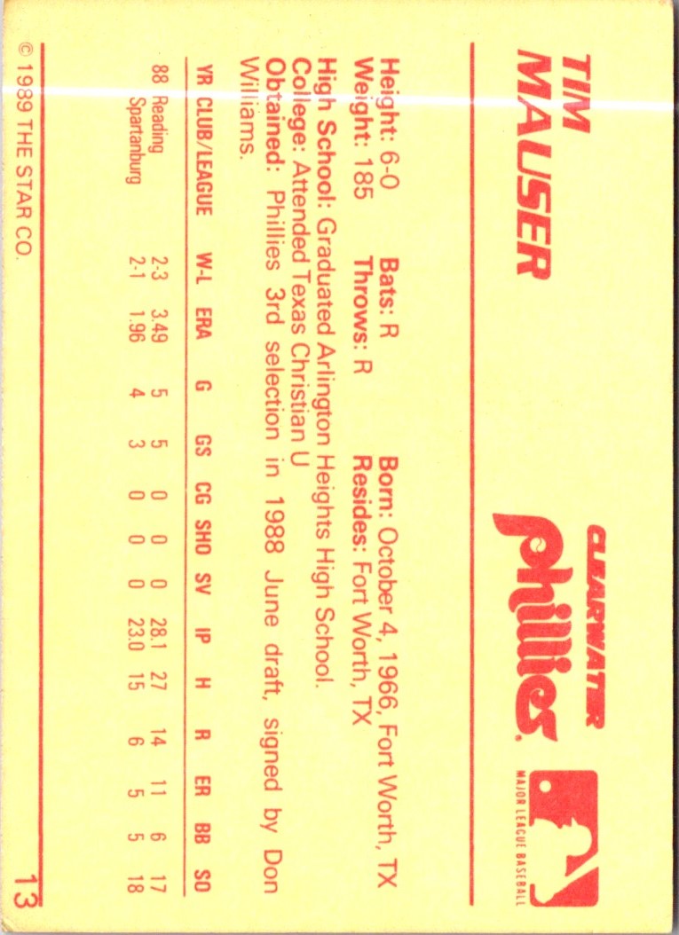 1989 Star Tim Mauser