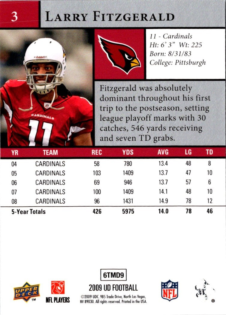 2009 Upper Deck Larry Fitzgerald