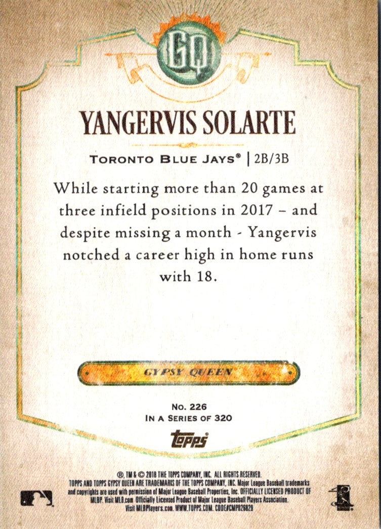 2018 Topps Gypsy Queen Yangervis Solarte