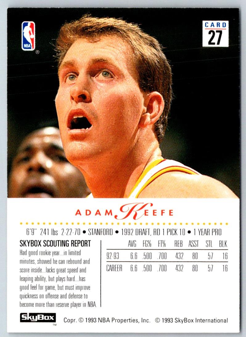 1993 SkyBox Adam Keefe