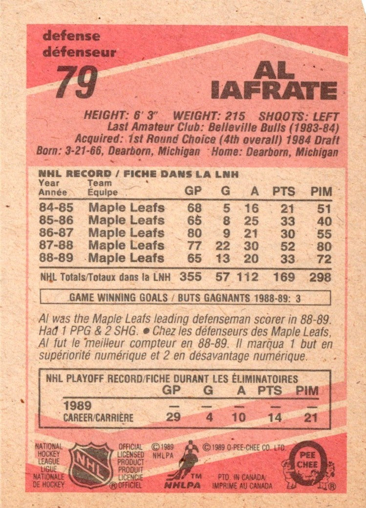 1989 O-Pee-Chee Al Iafrate