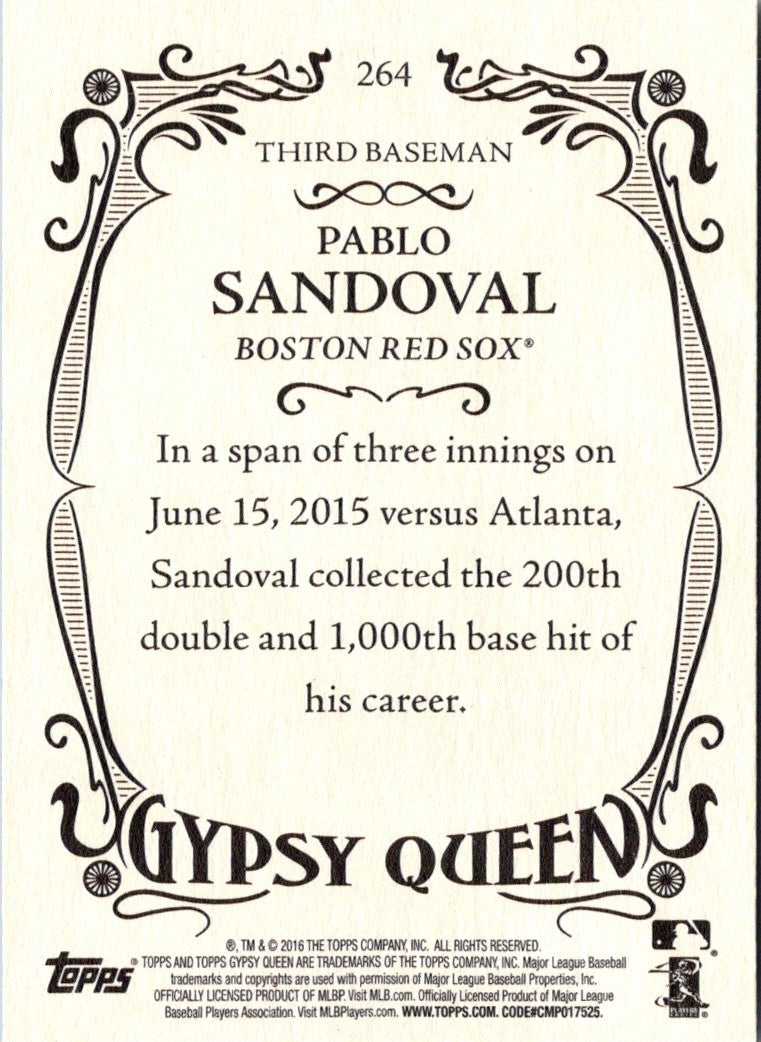 2016 Topps Gypsy Queen Pablo Sandoval