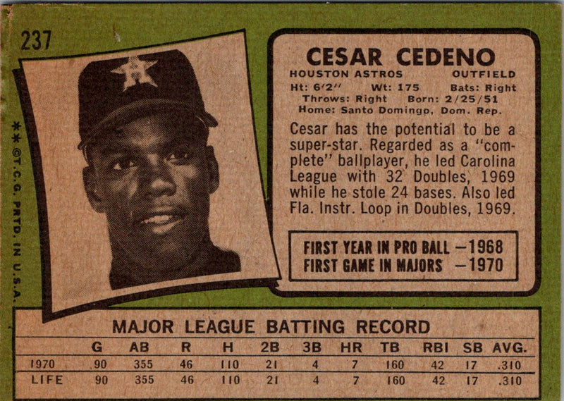 1971 Topps Cesar Cedeno