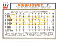 1992 Topps Doug Henry #776 Rookie