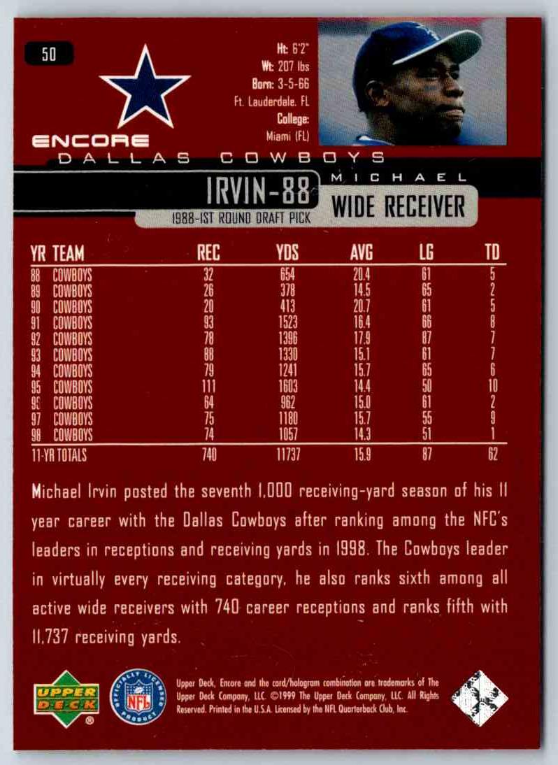 1999 Upper Deck Encore Michael Irvin