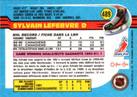 1991 O-Pee-Chee Sylvain Lefebvre #489