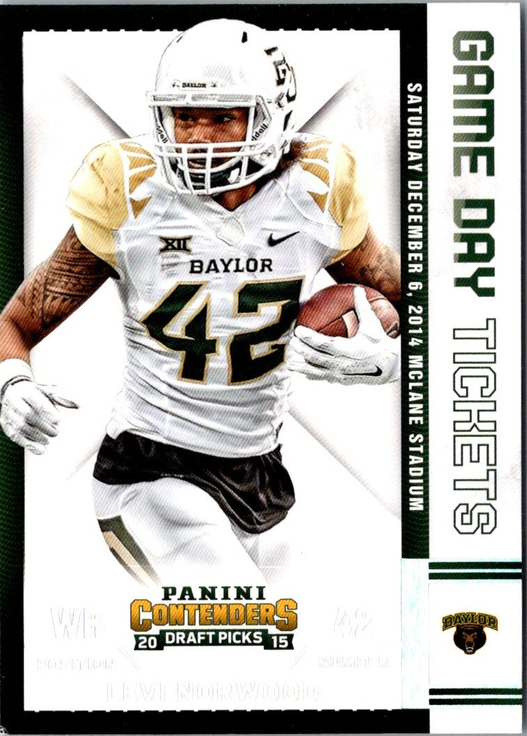 2015 Panini Contenders Draft Picks Game Day Tickets Levi Norwood